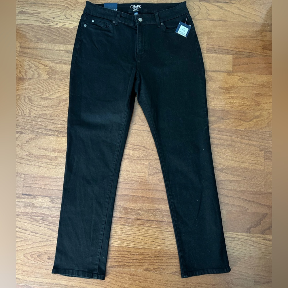 NWT Chaps Black Jeans Size 14